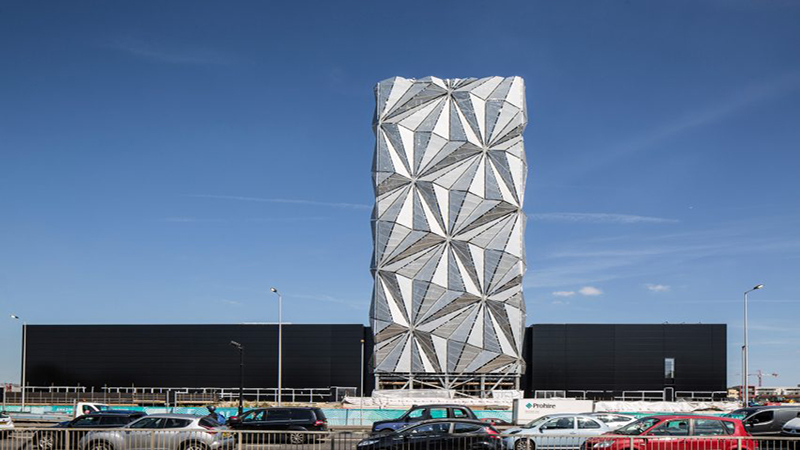 Conrad Shawcross forays into architecture with faceted tower that “defies definition”