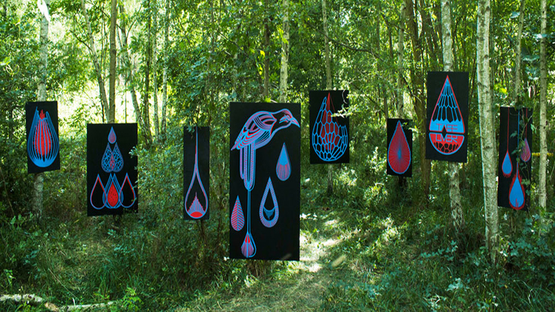 RAIN FOREST // INTERACTIVE TAPE ART INSTALLATION by TAPE OVER @ Wilde Möhre Festival
