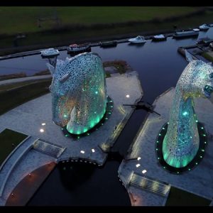 The Kelpies, Helix Park and The Falkirk Stadium in Epic 4K UHD Aerial Footage