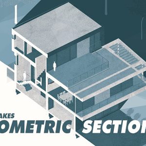 Architectural Axonometric Section Illustration or The results of Making Mistakes