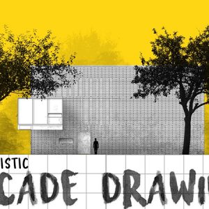Facade Drawing in Photoshop Minimalistic Style