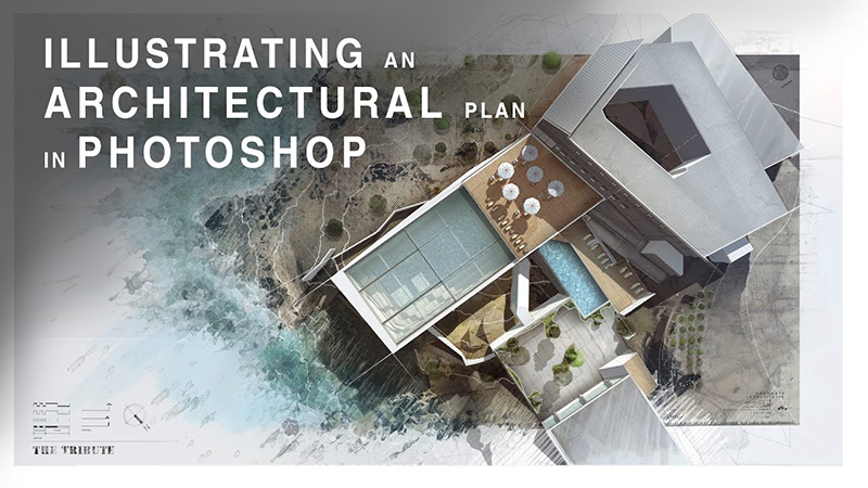 Illustrating an Architectural Plan in Photoshop – Narrated Full Tutorial – Realtime