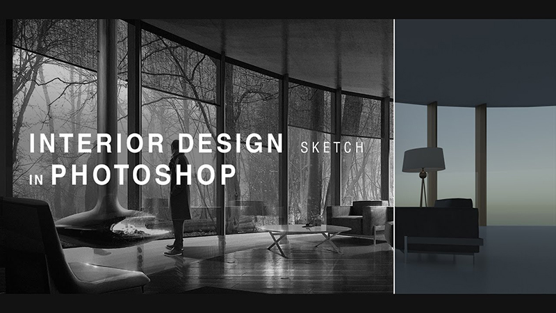 Interior Design Sketch Tutorial / Diễn họa thiết kế nội thất bằng Photoshop